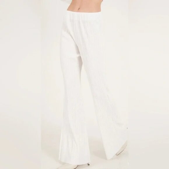 Storets Maria Flared Leg Plisse Pants S/M - Picture 6 of 15
